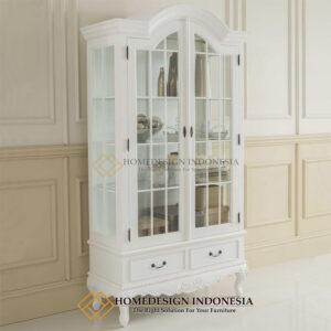 Lemari Hias Mewah Jepara White Duco Style FM-158