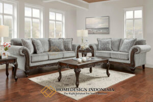 Sofa Tamu Jati Jepara Natural Klasik Glossy FM-124