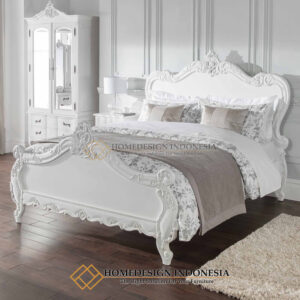 Tempat Tidur Mewah Ukiran Jepara White Duco Antique FM-152