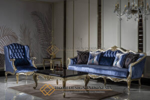 Sofa Tamu Mewah Jepara Luxury Velvet Blue Cover FM-178
