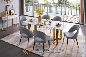Meja Makan Minimalis Mewah Stainless Gold FM-241