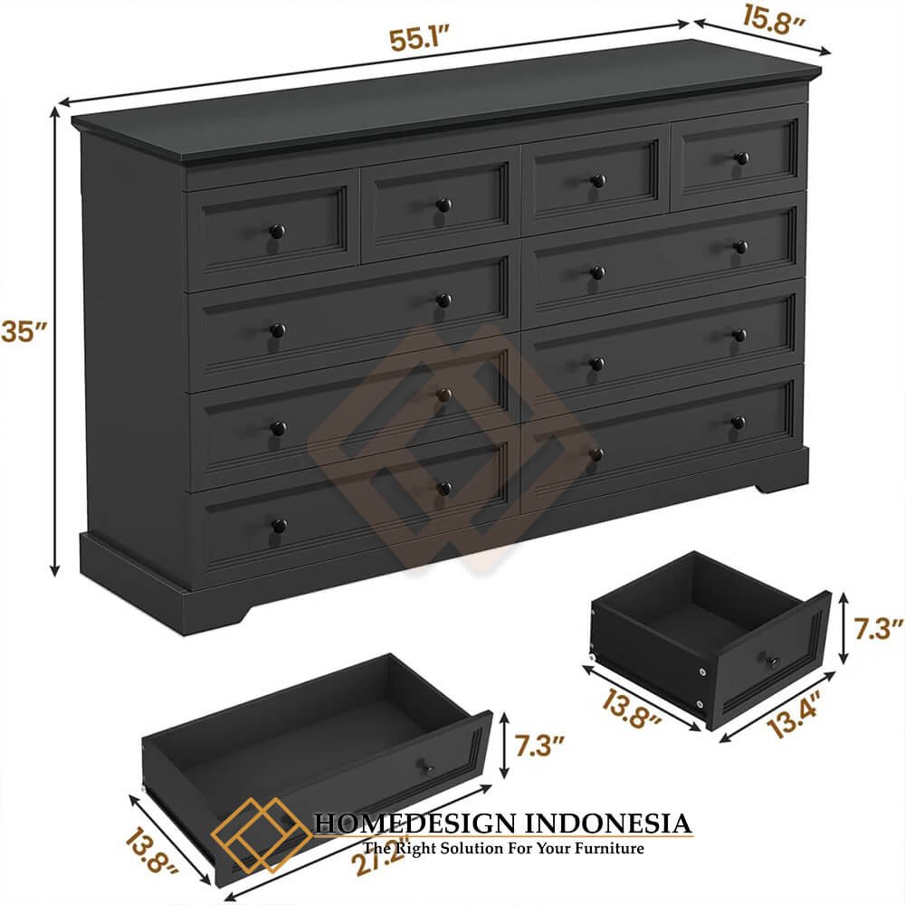 Meja Drawer Minimalis Classic Solid Duco Furniture Jepara FM-319.1