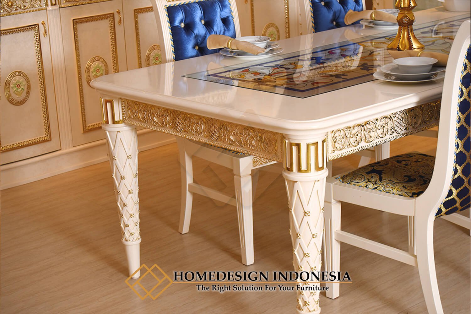 Meja Makan Klasik Mewah Jepara Grongie Luxurious Carving FM-327.2