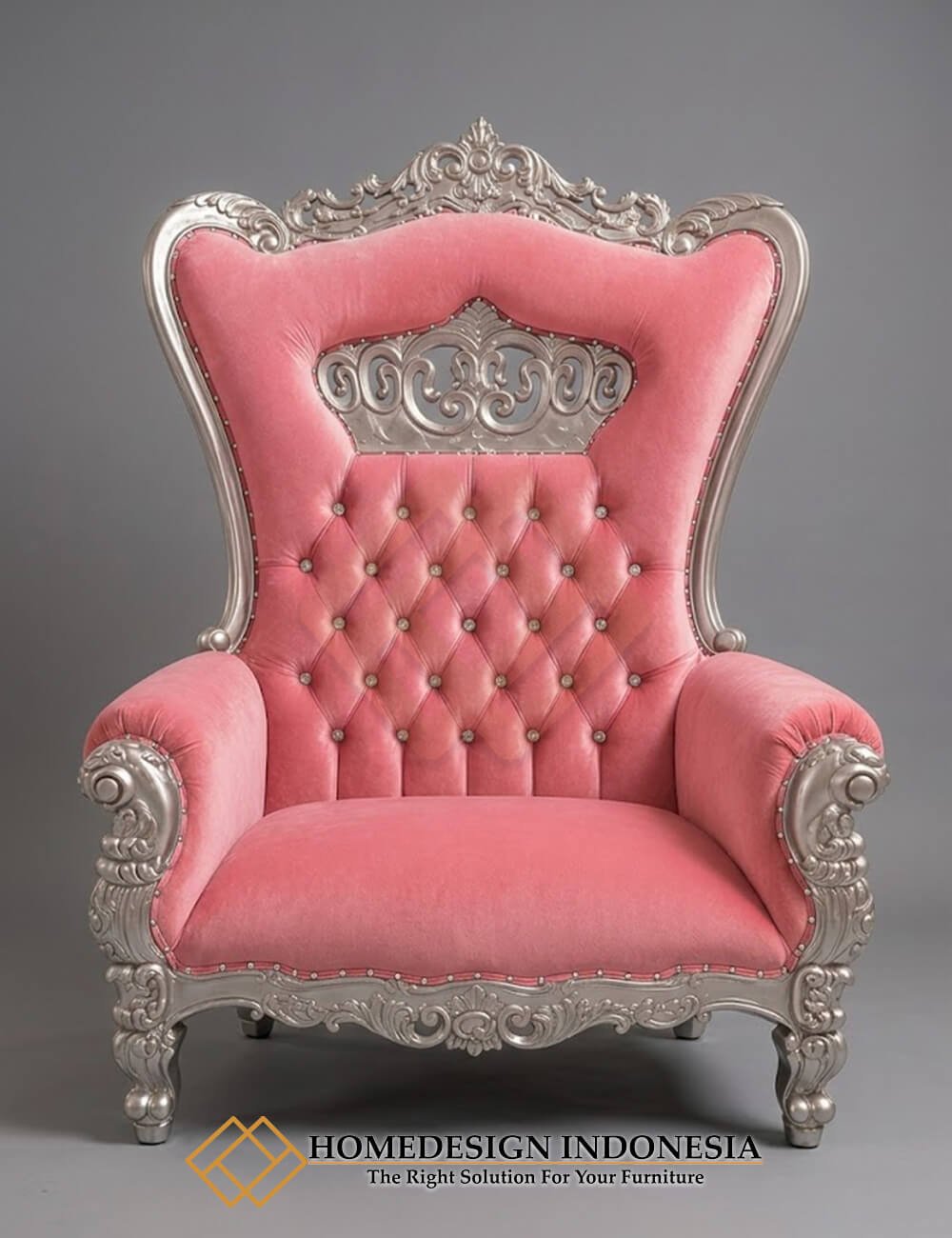 Royal Queen Chair 2 Seater Crown Carving Model FM-336.2