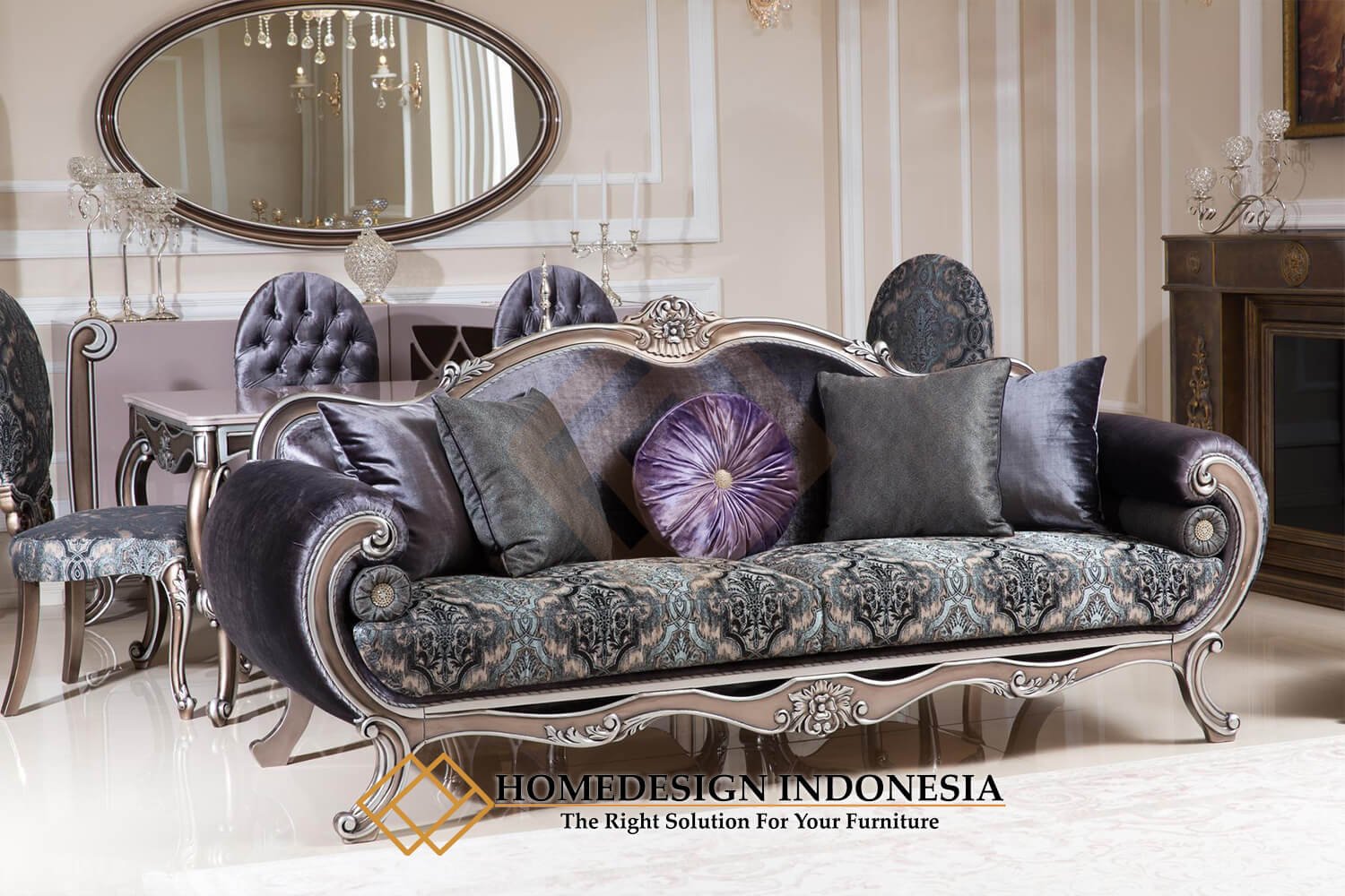 Set Sofa Tamu Mewah Jepara Desain Interior Cantik FM-350.1