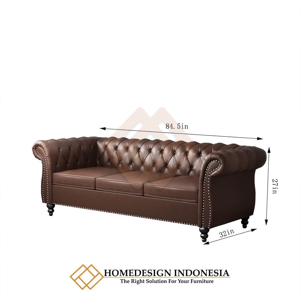 Set Sofa Tamu Minimalis Chesterfield Design Luxury Leather FM-361.1