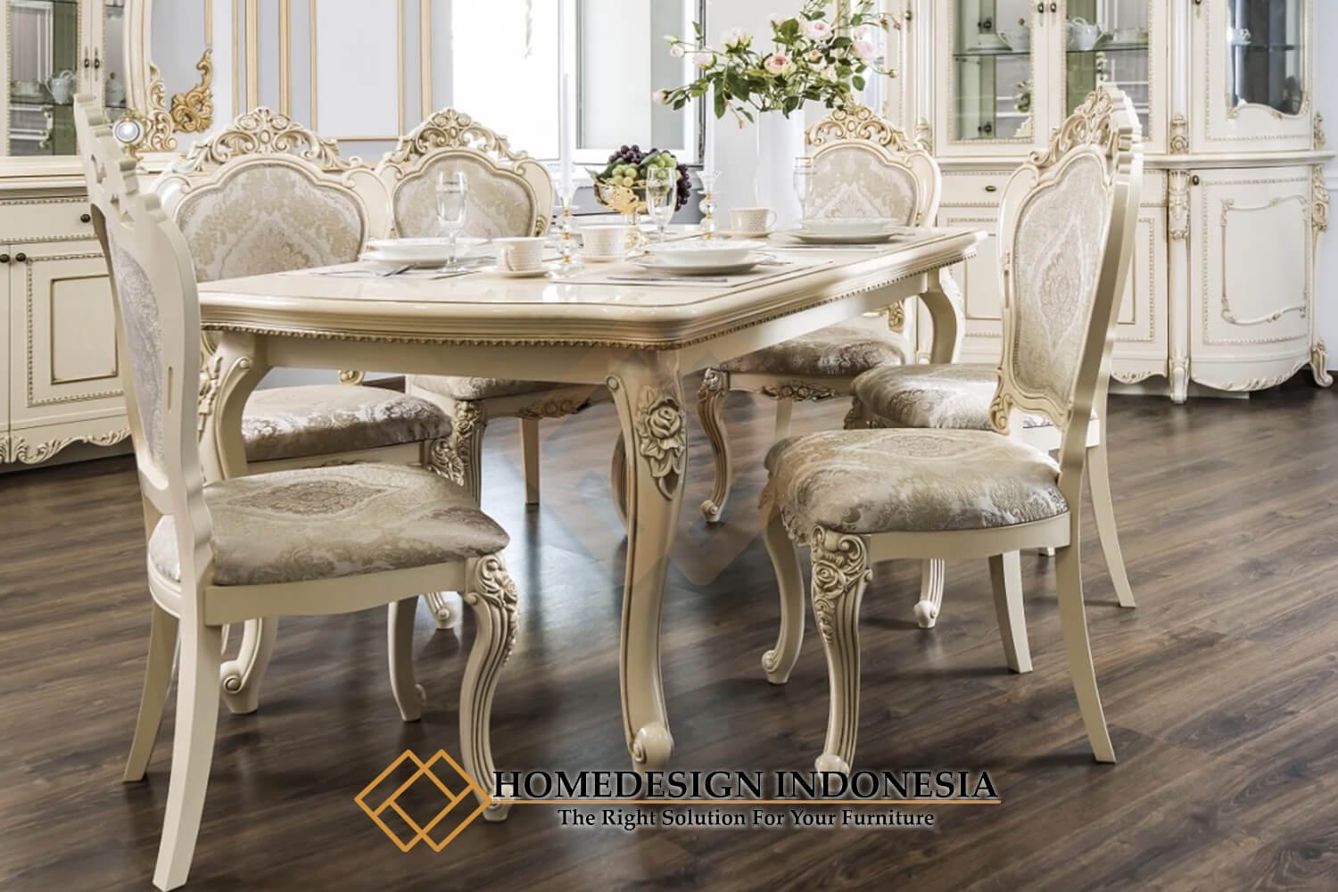 Meja Makan Mewah Ukiran Jepara Classic Luxury Style FM-377